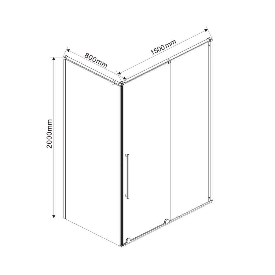 Душевой уголок Arno VSR-1A8015CL, 1500*800, хром, стекло прозрачное