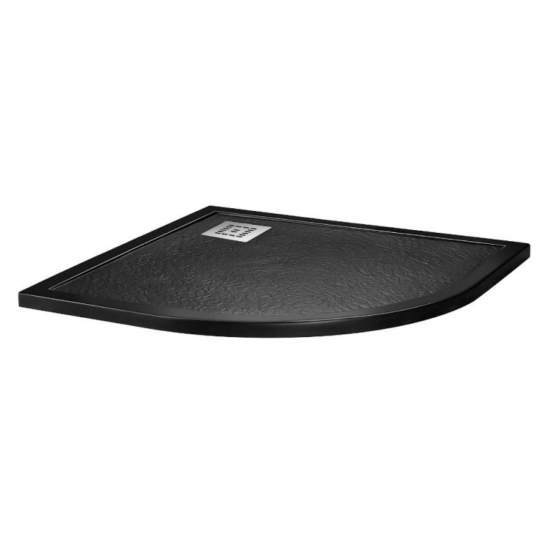 TRAY-MR-UNO-R-80-550-35-W-CR Поддон из искусственного мрамора в комплекте с сифоном с декоративной накладкой (хром)