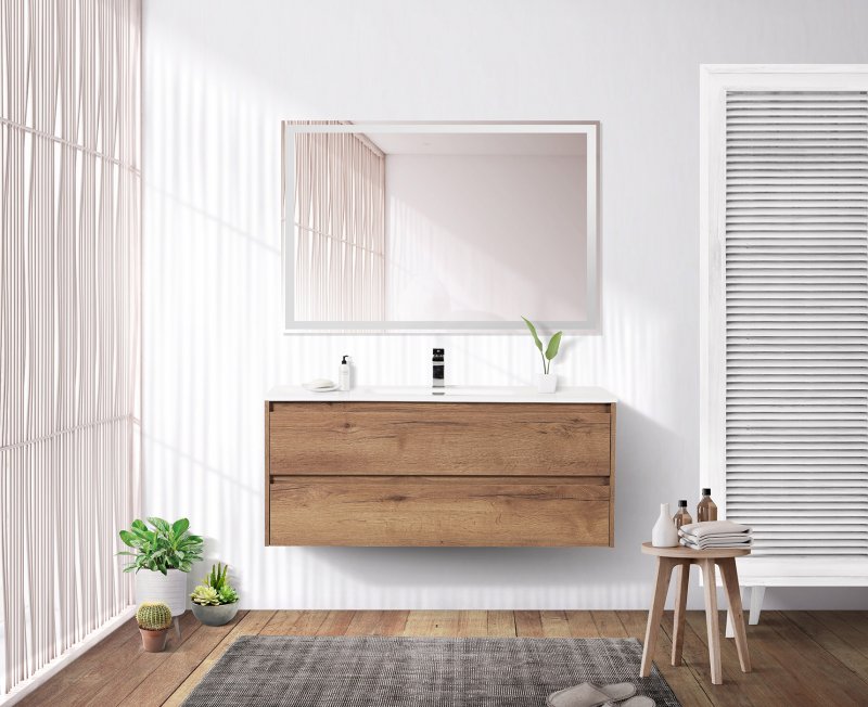 Тумба с раковиной подвесная BelBagno KRAFT 120 Pino Pasadena, раковина белая