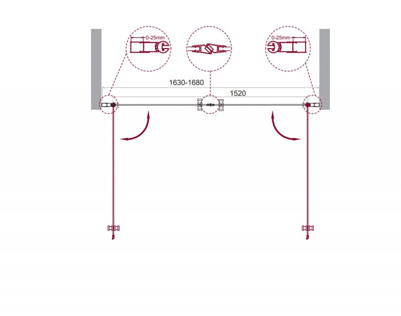 Душевая дверь BelBagno ETNA-B-2-200-C-Cr
