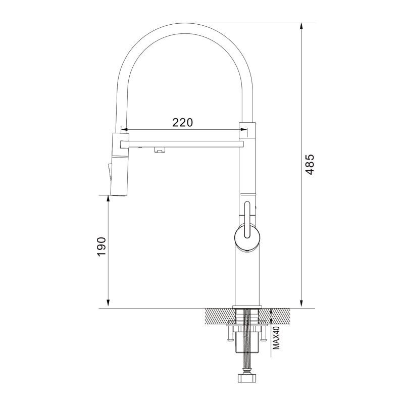 Смеситель для кухни с гибким изливом ROSE R458 R458H