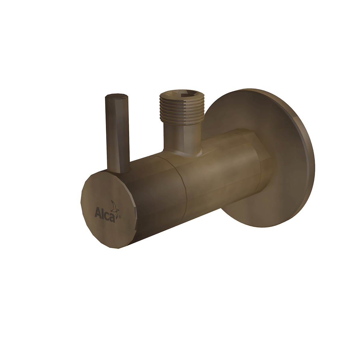 Угловой вентиль с фильтром 1/2"×3/8", круглый, бронза-antic