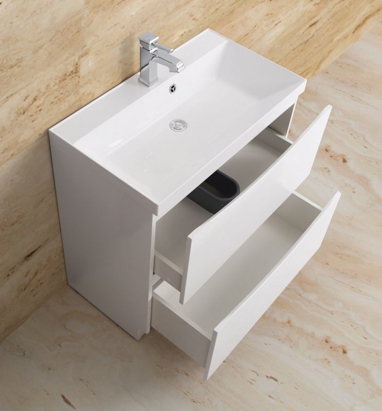 Тумба с раковиной напольная BelBagno MARINO 80 Bianco Lucido, раковина белая