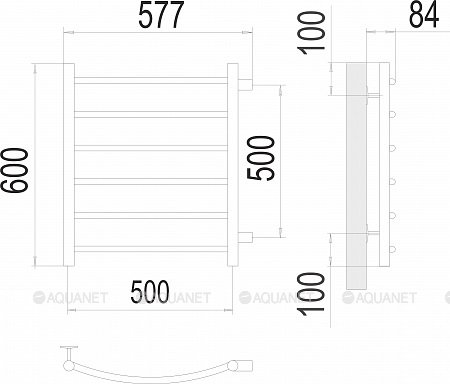 Полотенцесушитель Terminus Классик П6 500х600 бп500