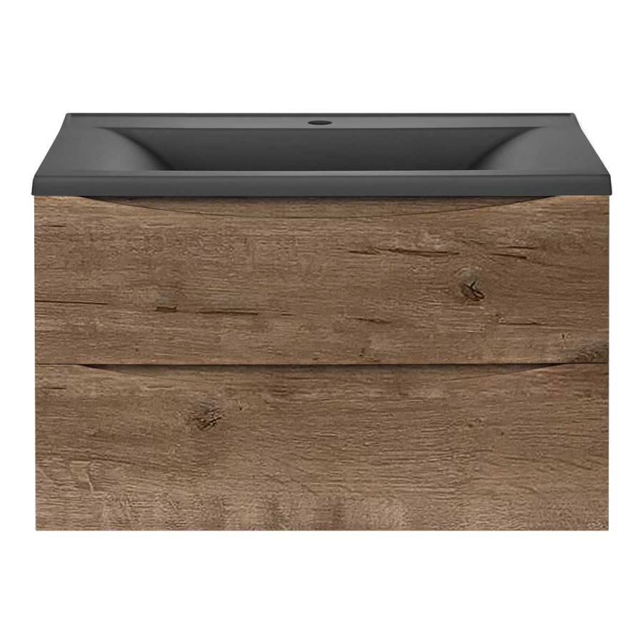 База под раковину Mia 800 подвесная, 2 выкатных ящик soft close, V.Oak
