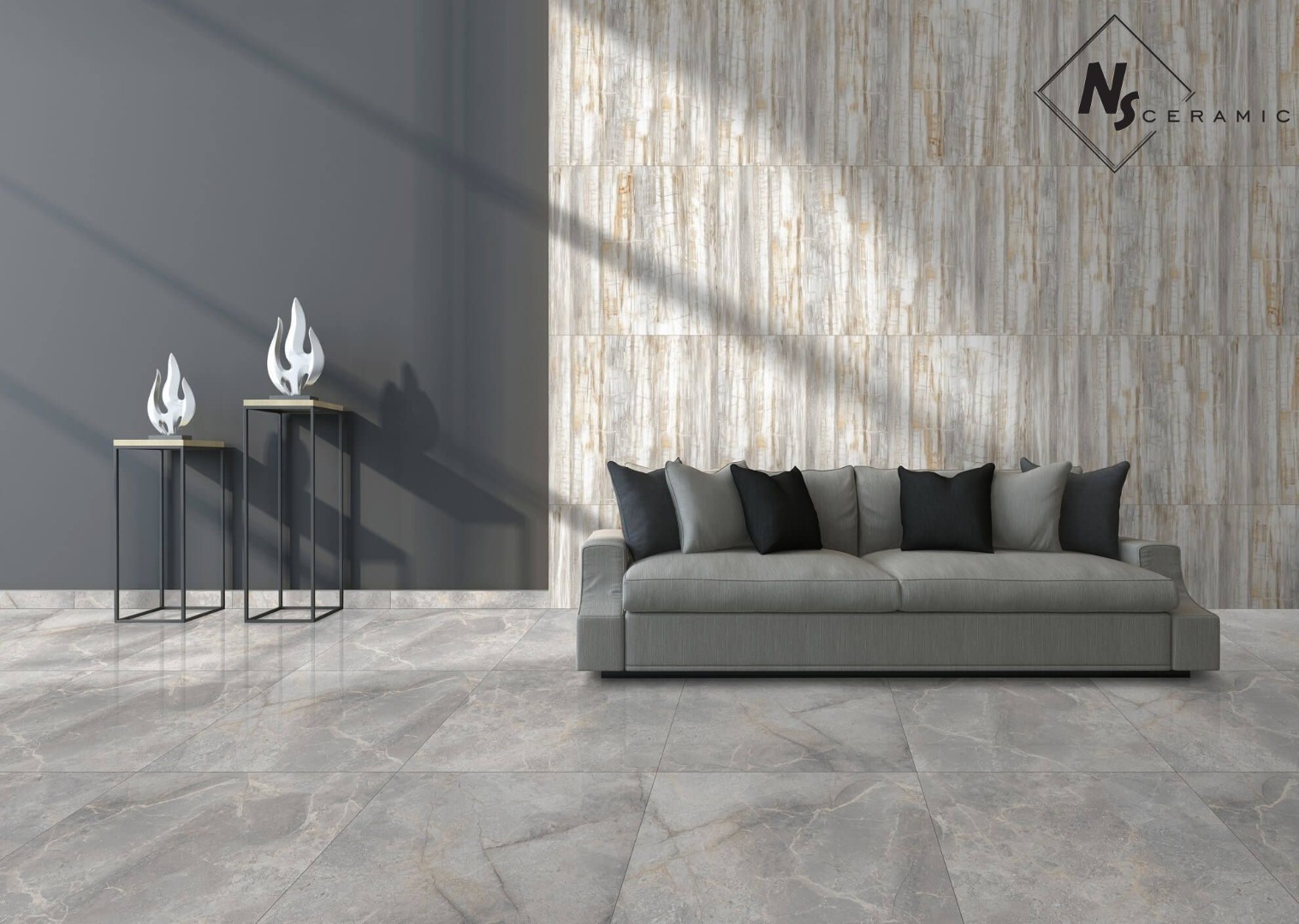 NS Ceramic Керамогранит с Эффектом Камня NSC8031 Grey Brown 80x80 - керамическая плитка и керамогранит