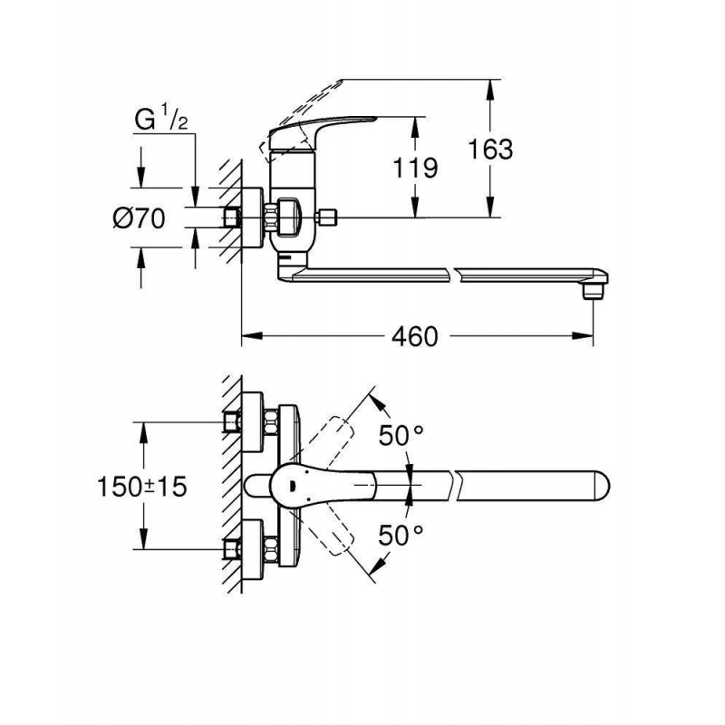 Смеситель Grohe Eurosmart 2021 для ванны и раковины, 23992003