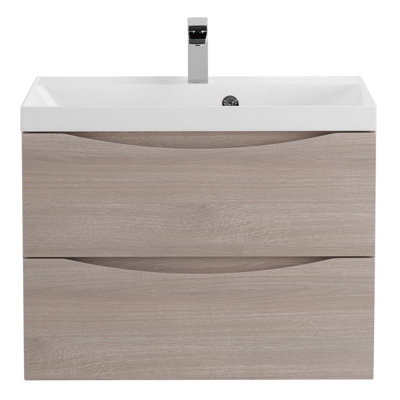 Тумба с раковиной подвесная BelBagno MARINO 70 Rovere Bianco, раковина белая
