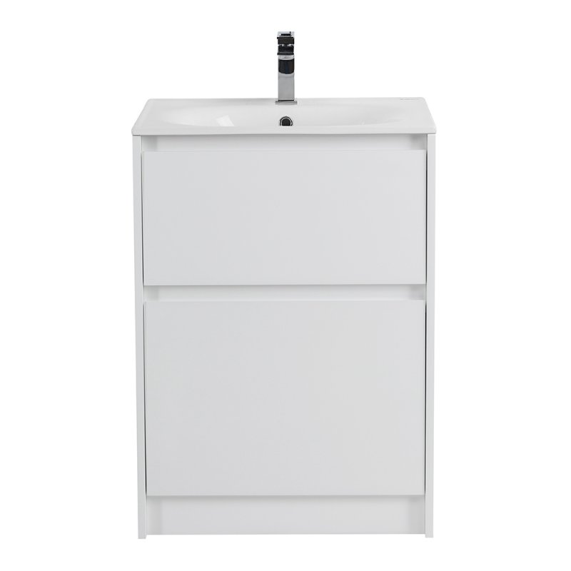 Тумба с керамической раковиной напольная BelBagno KRAFT 60 Rovere Tabacco, раковина BB600ETL белая