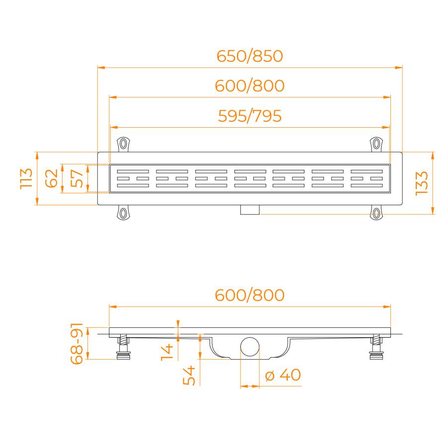 Душевой лоток Drain Leo-10, RGW 60211080-01