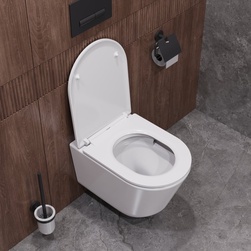LINER Унитаз подвесной, безободковый с системой смыва "Торнадо", с сиденьем soft close, 49 см, CZR-38083-49-TH-TOR/SC