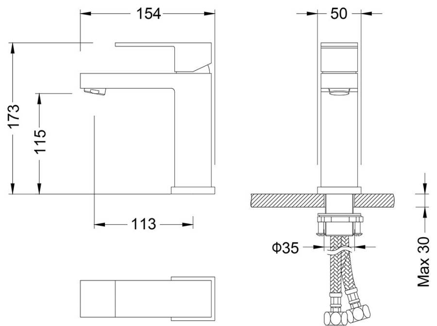 Смеситель Timo Selene 2061/03F для раковины, черный
