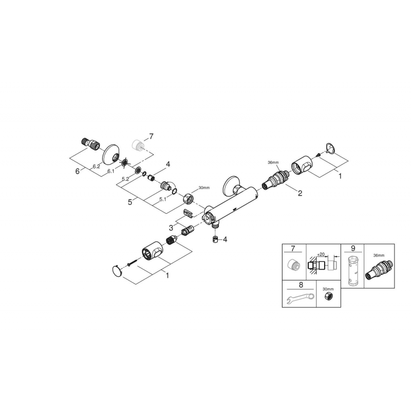 Термостат для душа Grohe Grohtherm 500 34793000, хром