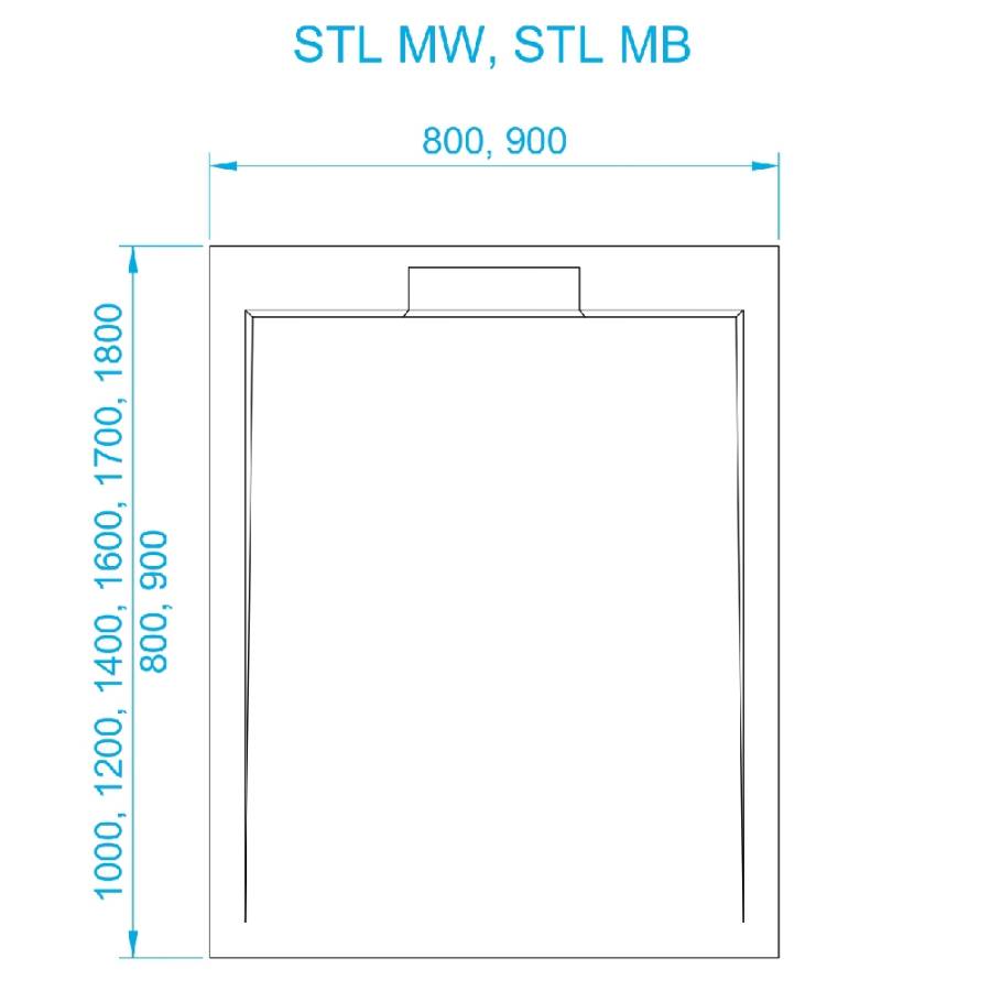 Душевой поддон квадратный RGW STL MW Белый мрамор  900x900