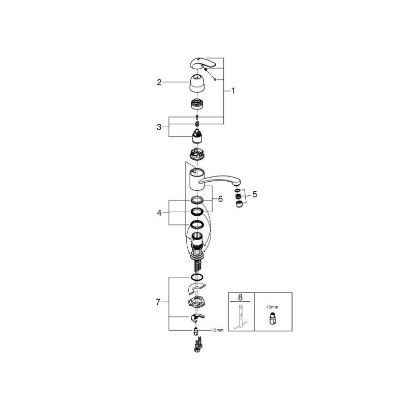 Смеситель для кухни Grohe Euroeco 32750000 хром