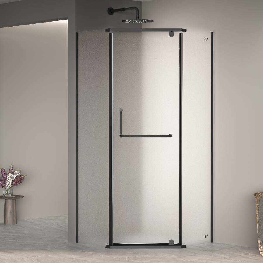 Душевой уголок 120*120*195 RGW PA-081 B Трапеция/Чёрный/Матовое/6 мм (Easy)