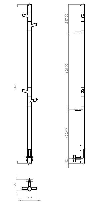 Полотенцесушитель электрический Vincea VTD-1DGE 15х140, графит, таймер