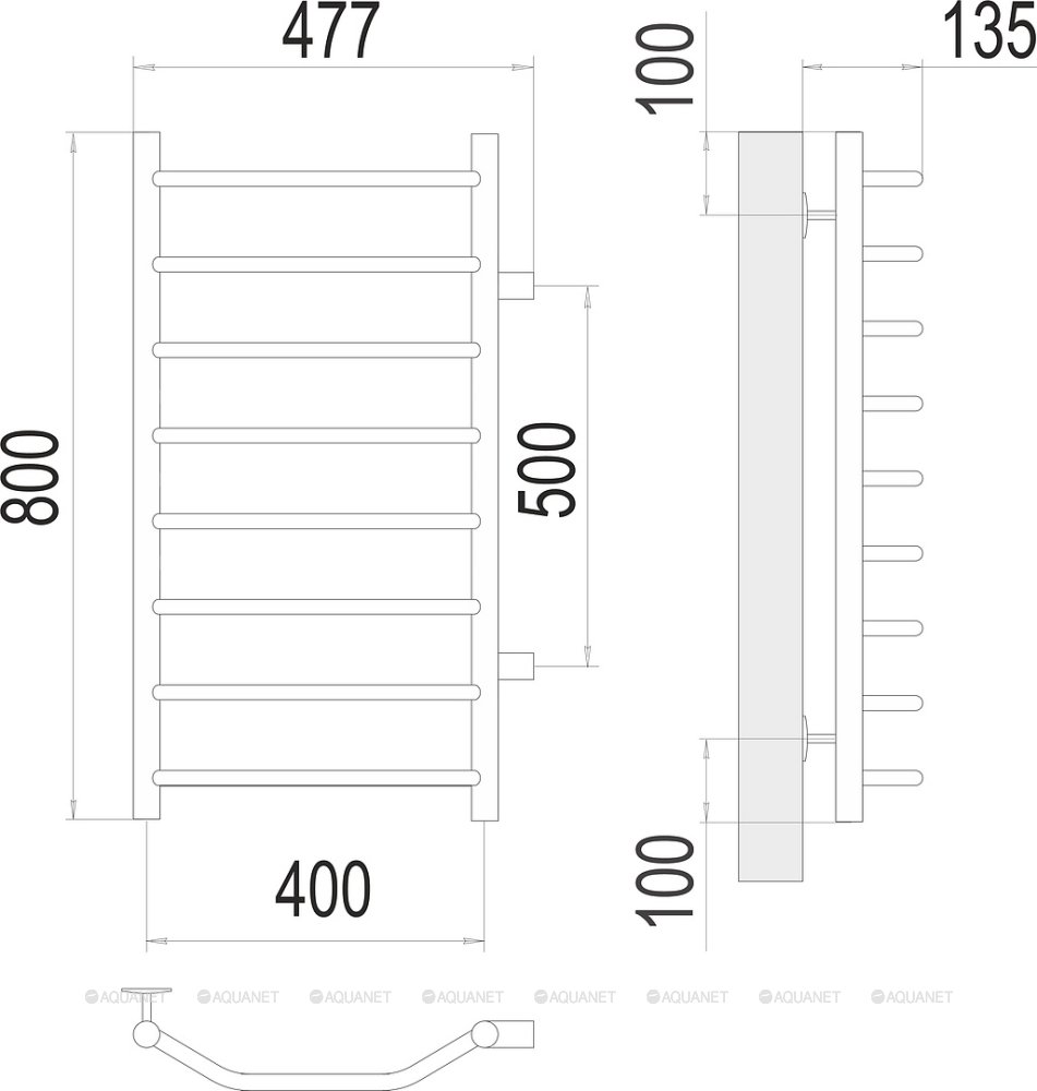 Полотенцесушитель Terminus Виктория П8 400х800 бп500