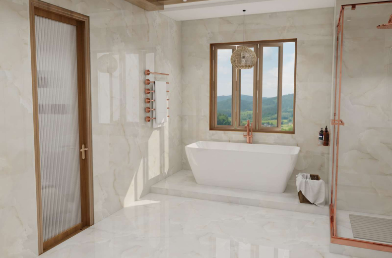 Duna/Velsaa - Керамогранит - Bruni Onix - Bianco Glossy (Серия LIGHT) - 120х60 см