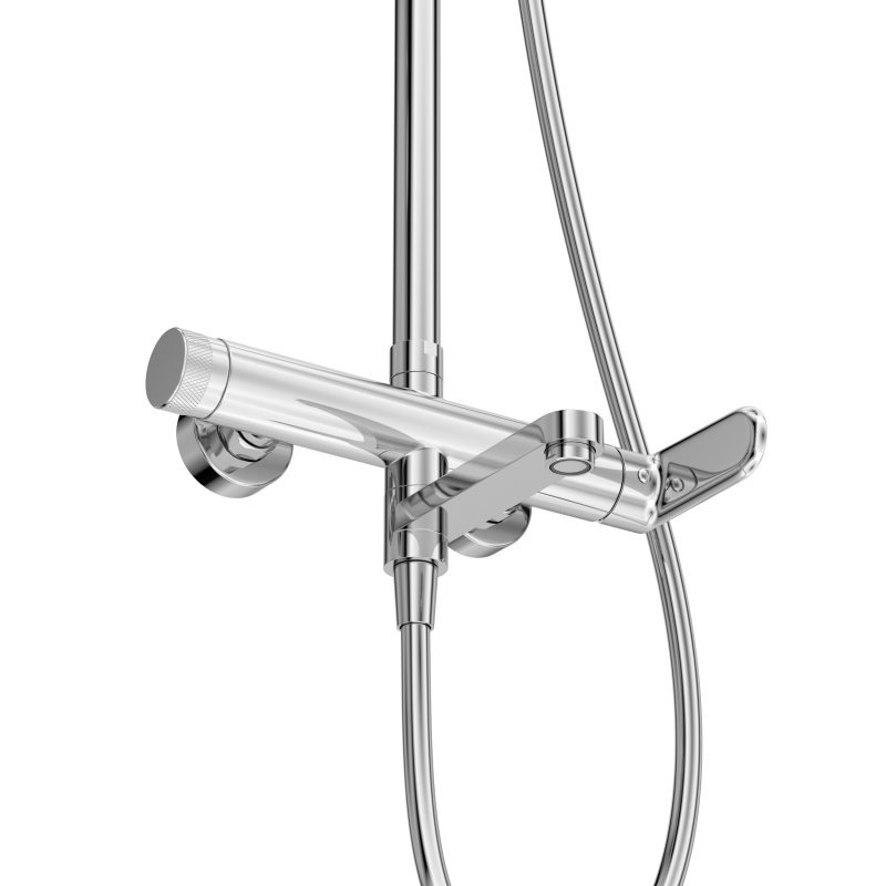 STYLUS-CVD-01 Душевая стойка со смесителем и изливом, хром