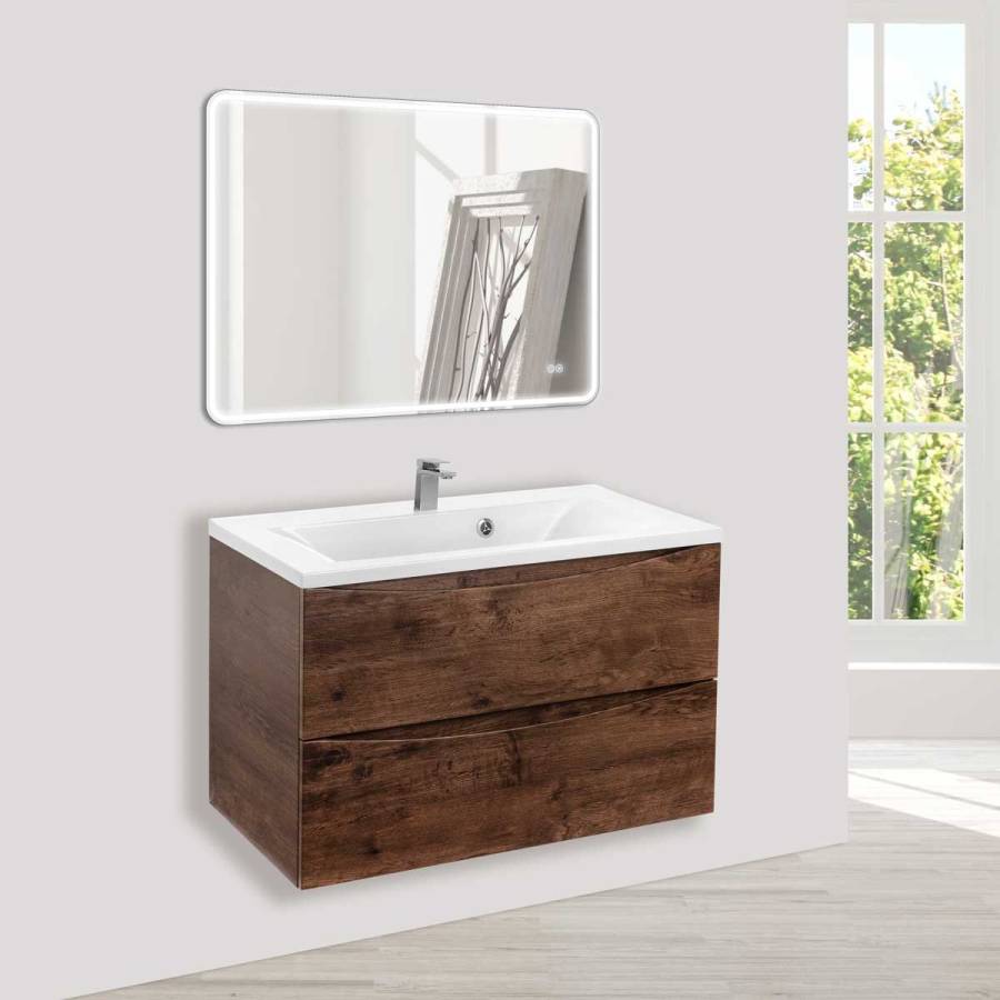 База под раковину Mia 800 подвесная, 2 выкатных ящика soft close, R.Wood