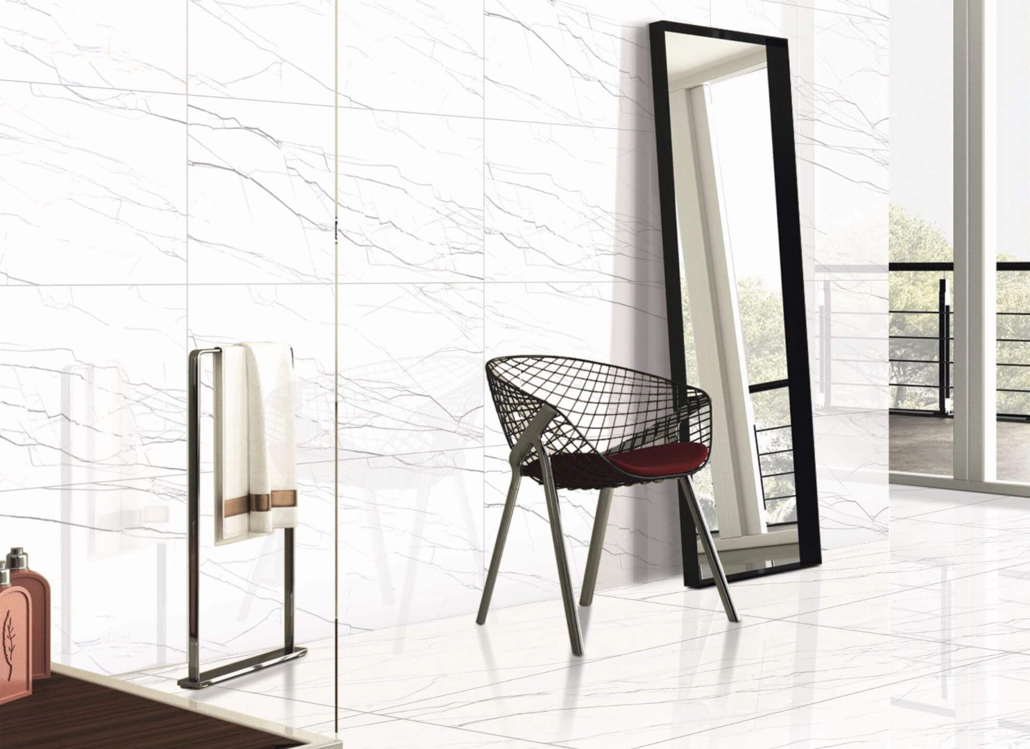 NS Ceramic Керамогранит с Эффектом Камня NSC1274 White 60x120 - керамическая плитка и керамогранит