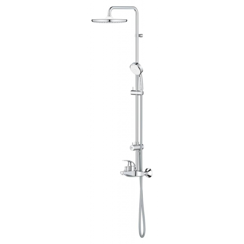 Душевая система со смесителем, с изливом Grohe Tempesta Cosmopolitan 250, хром / белый (26674000)