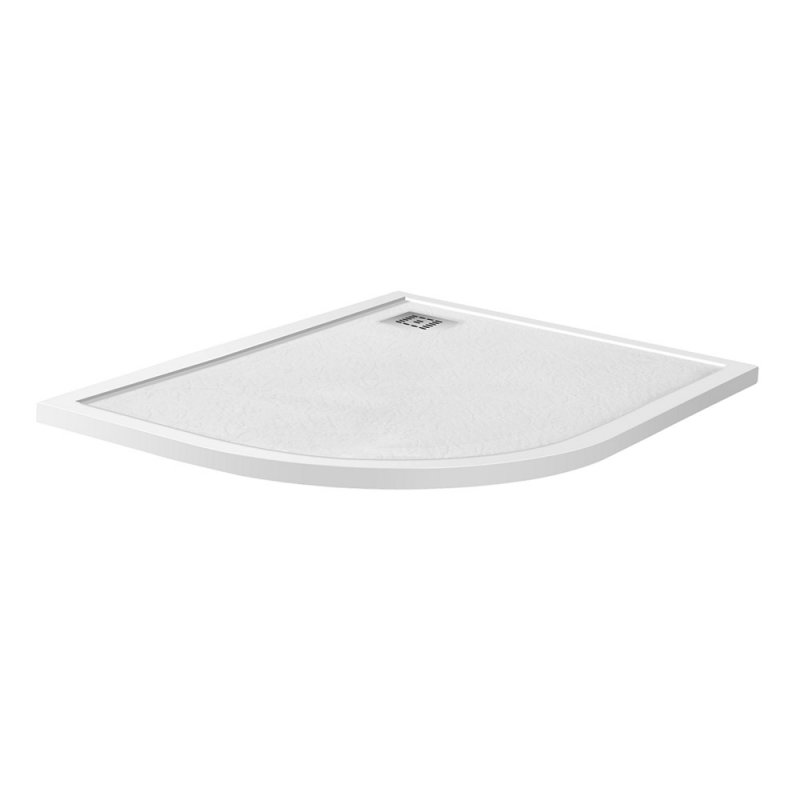 TRAY-MR-UNO-RH-120/80-550-35-W-L-CR Поддон из искусственного мрамора в комплекте с сифоном с декоративной накладкой (хром)