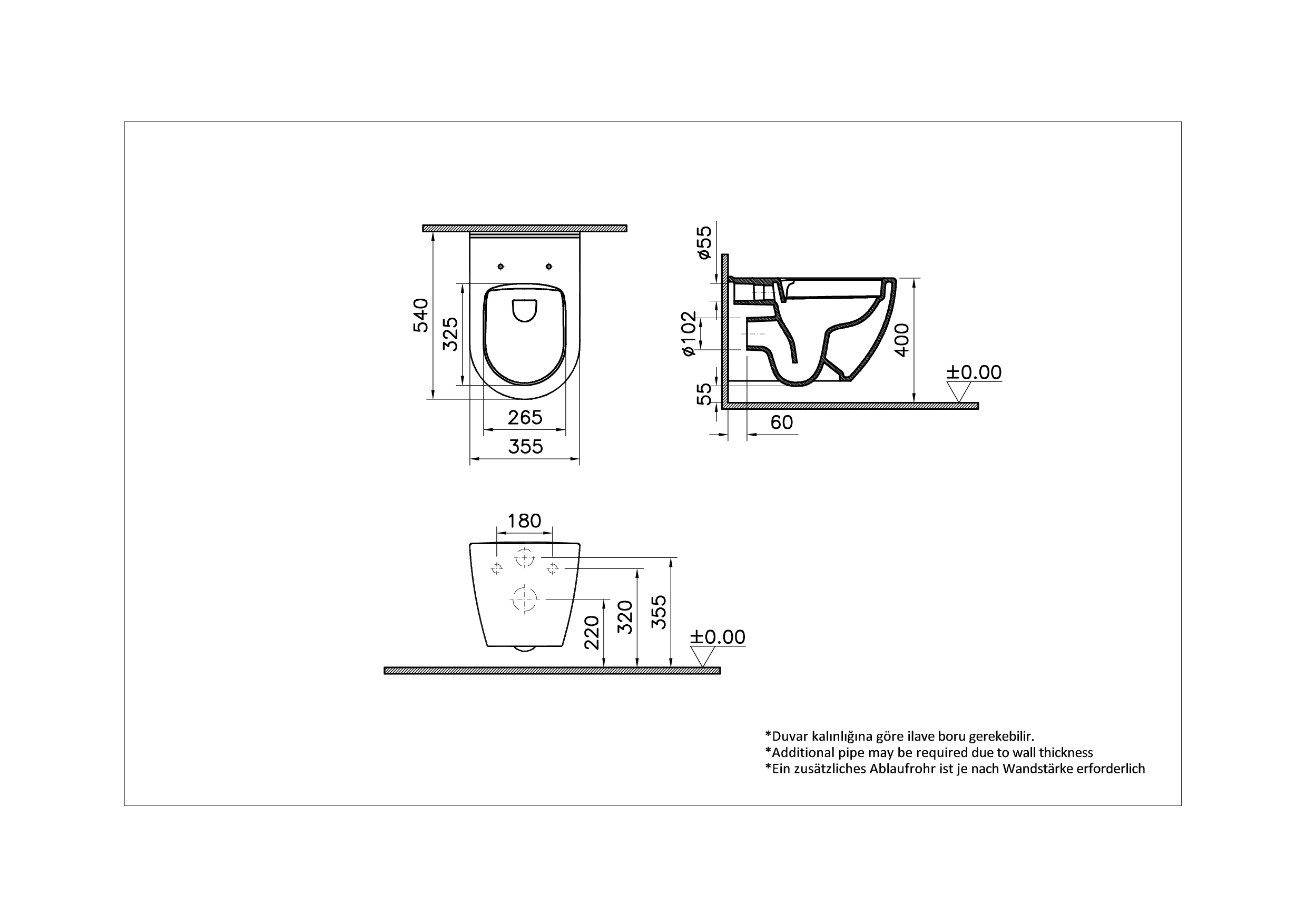 Подвесной унитаз Mia Round SmoothFlush, безободковый