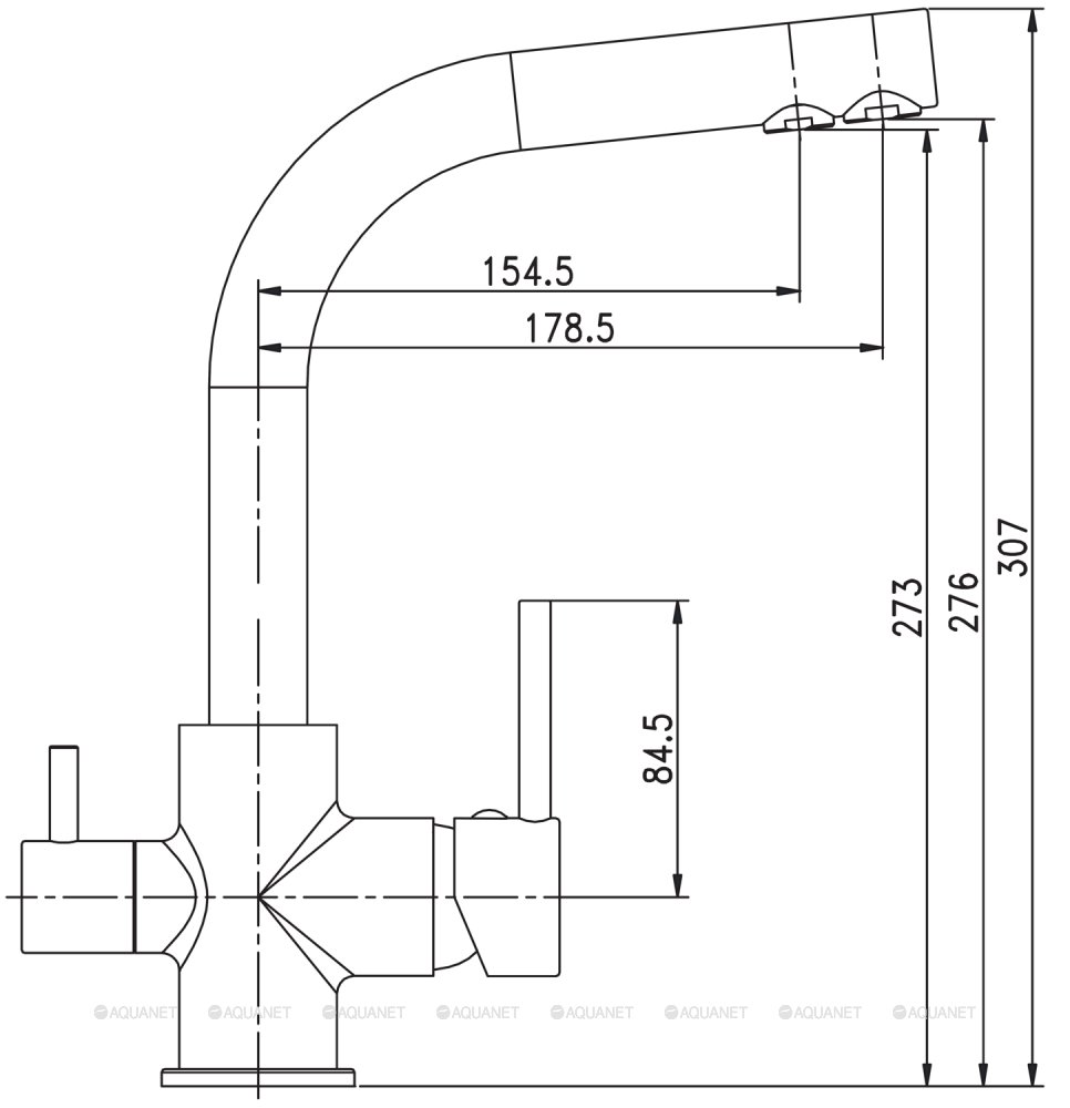 Смеситель для кухни Aquanet Kitchen AF778-44С
