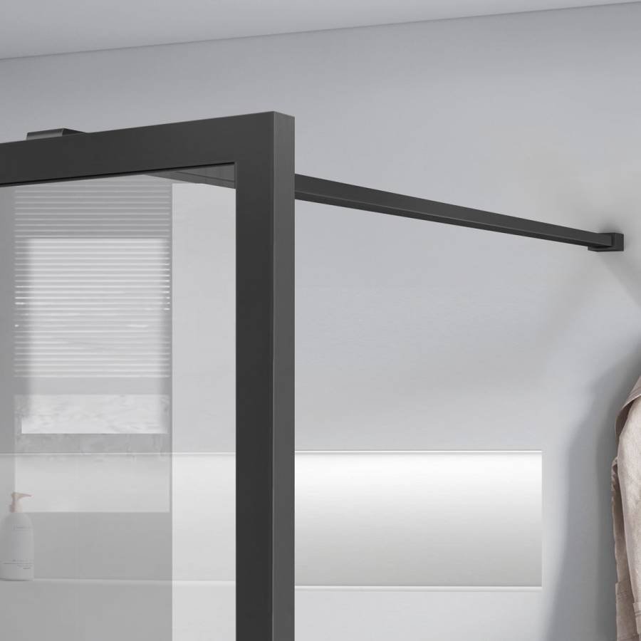 Душевая перегородка Walk-In VSW-1HC100CFGM, 1000*2000, вороненая сталь, стекло прозрачное/рифленое