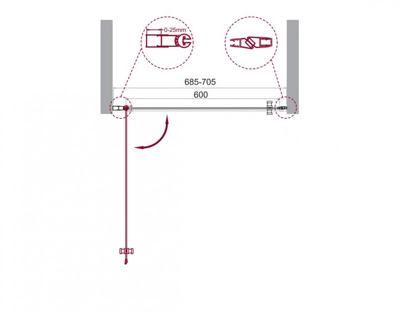 Душевая дверь BelBagno ETNA-B-1-60-C-Cr