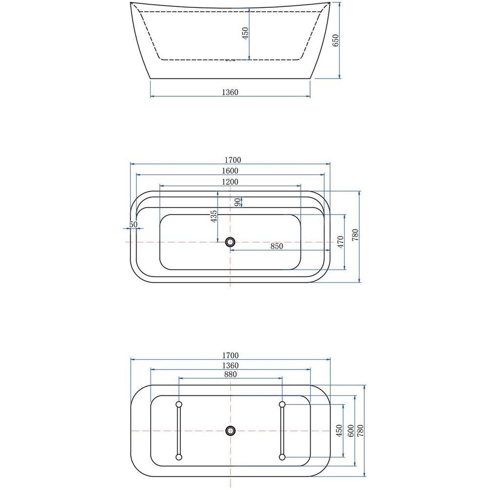 Акриловая ванна Allen Brau Infinity 170x78 2.21002.20/PWM белый глянец/папирус, шт