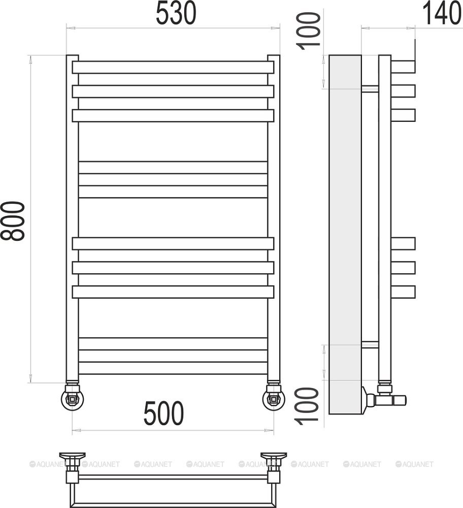 Полотенцесушитель Terminus Линц П10 500х800