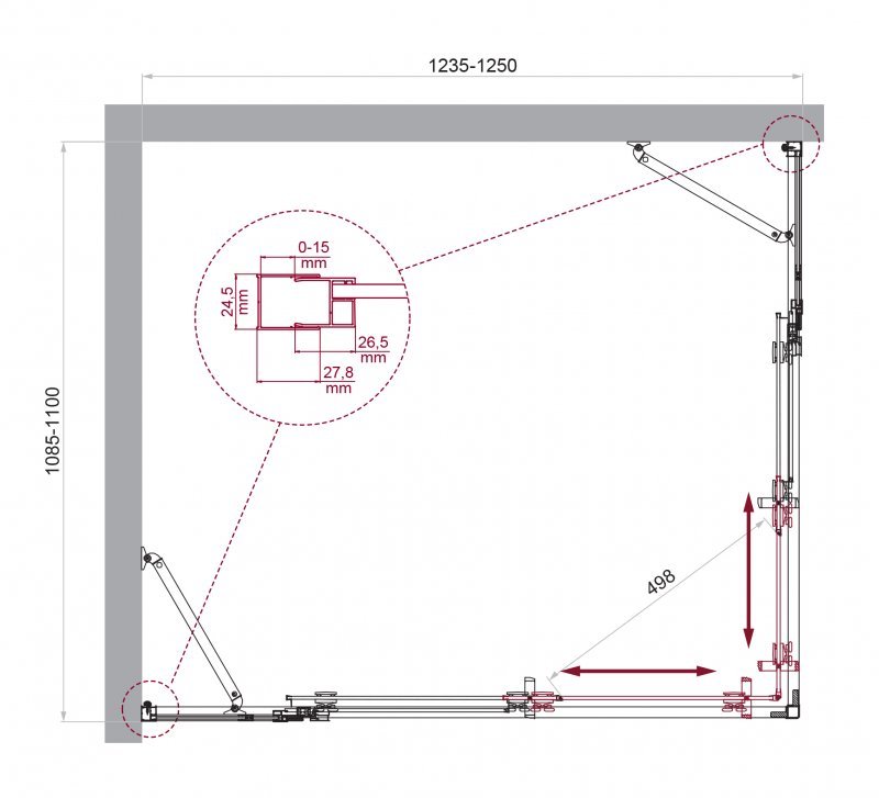Душевой уголок BELBAGNO LUCE-AH-22