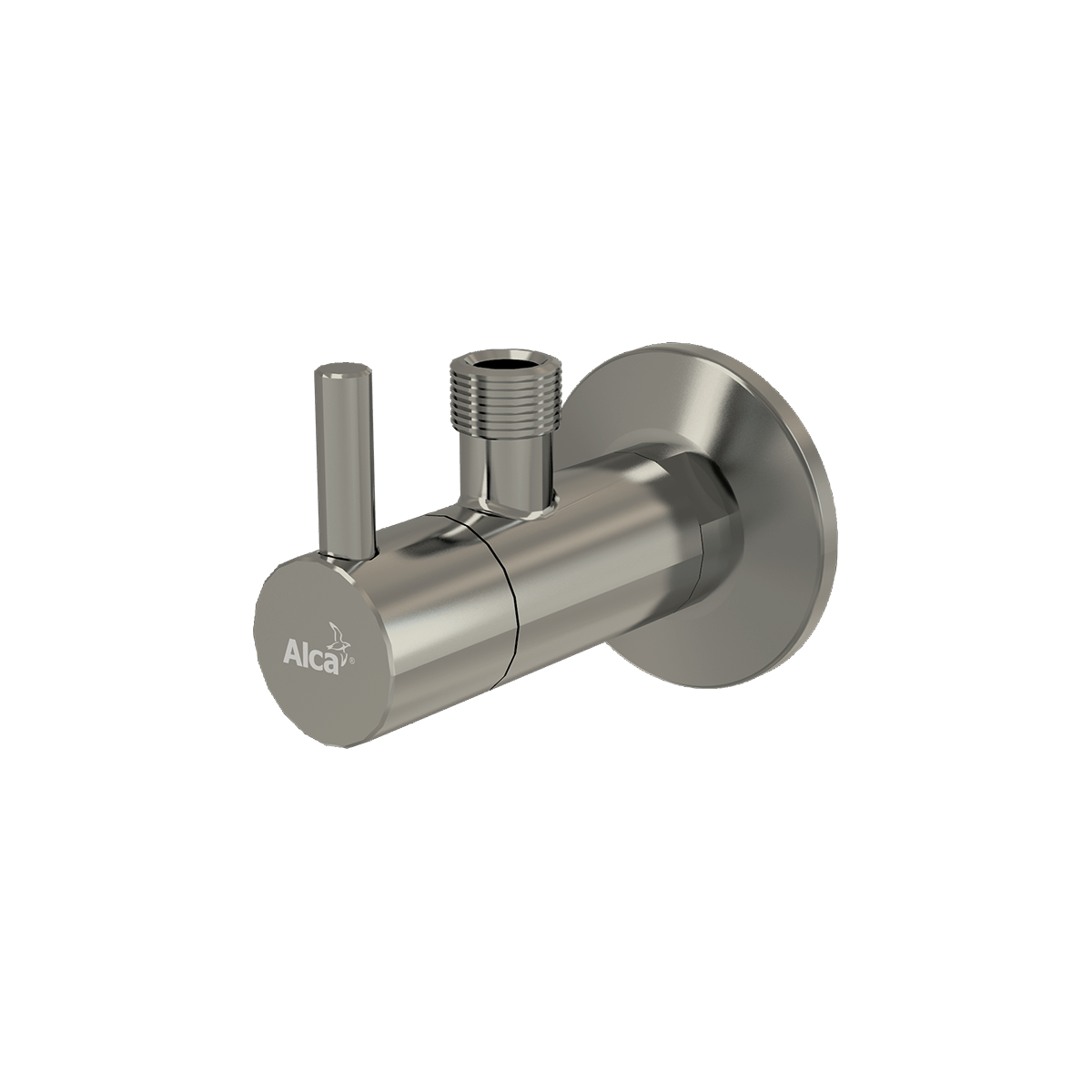 Угловой вентиль с фильтром 1/2"×3/8", круглый, NICKEL-глянец