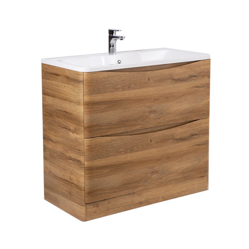 Тумба с раковиной напольная BelBagno ACQUA 100 Bianco Lucido, раковина белая