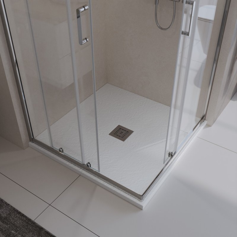TRAY-MR-UNO-A-80-35-W-CR Поддон из искусственного мрамора,белый Размер,мм:800x800x35 