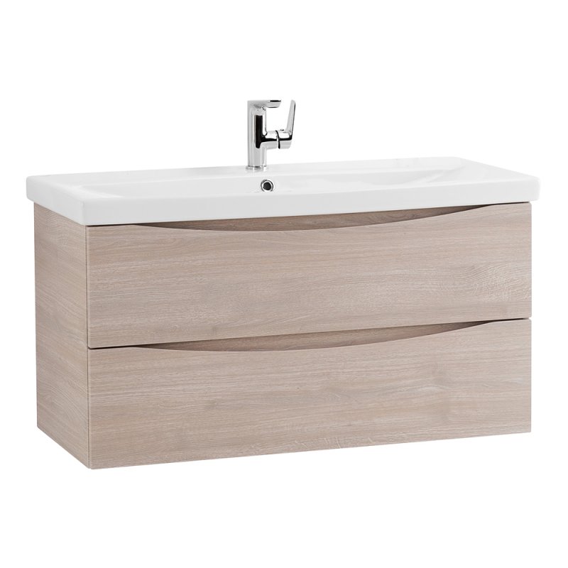Тумба с раковиной подвесная BelBagno MARINO-CER 90 Rovere Bianco, раковина белая