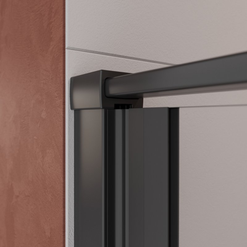 LINER-B-12-90-C-NERO-R Душевой уголок, Условный размер, мм:900x1950 Габариты с диапазоном регулировок, мм:(890-905)x1950 