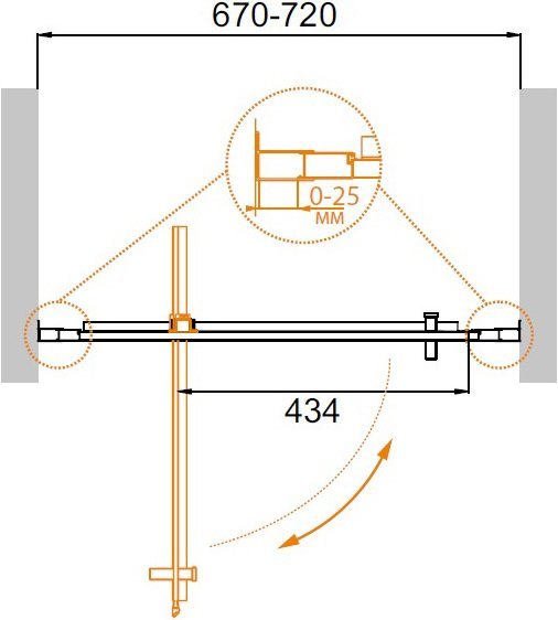 MOLVENO-BA-1-70-C-Cr-IV Душевая дверь