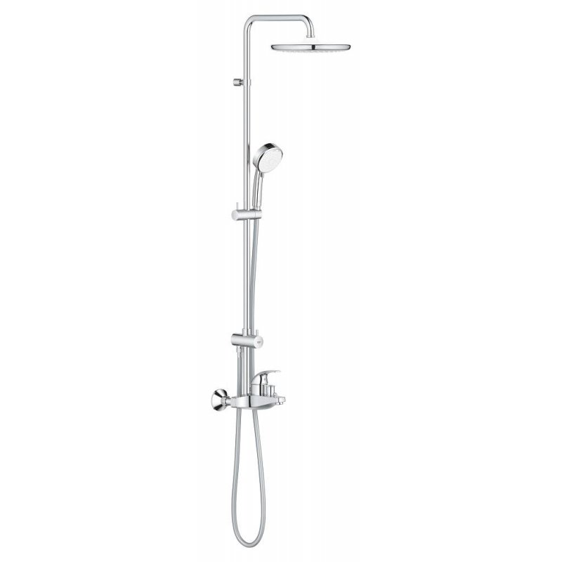 Душевая система со смесителем, с изливом Grohe Tempesta Cosmopolitan 250, хром / белый (26674000)