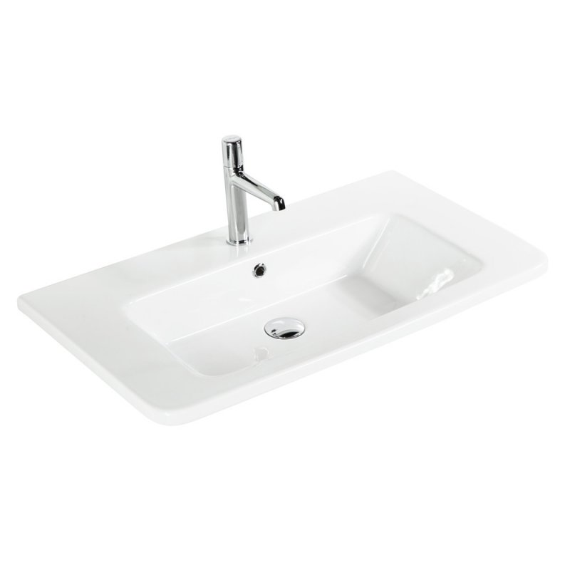 Тумба с раковиной подвесная  BelBagno ALBANO-CER 80 Rovere Nature Grigio, раковина белая