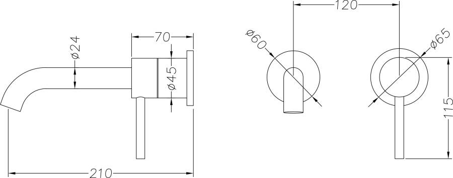 Смеситель для раковины Creto Element 2.0-WSM-BK матовый черный
