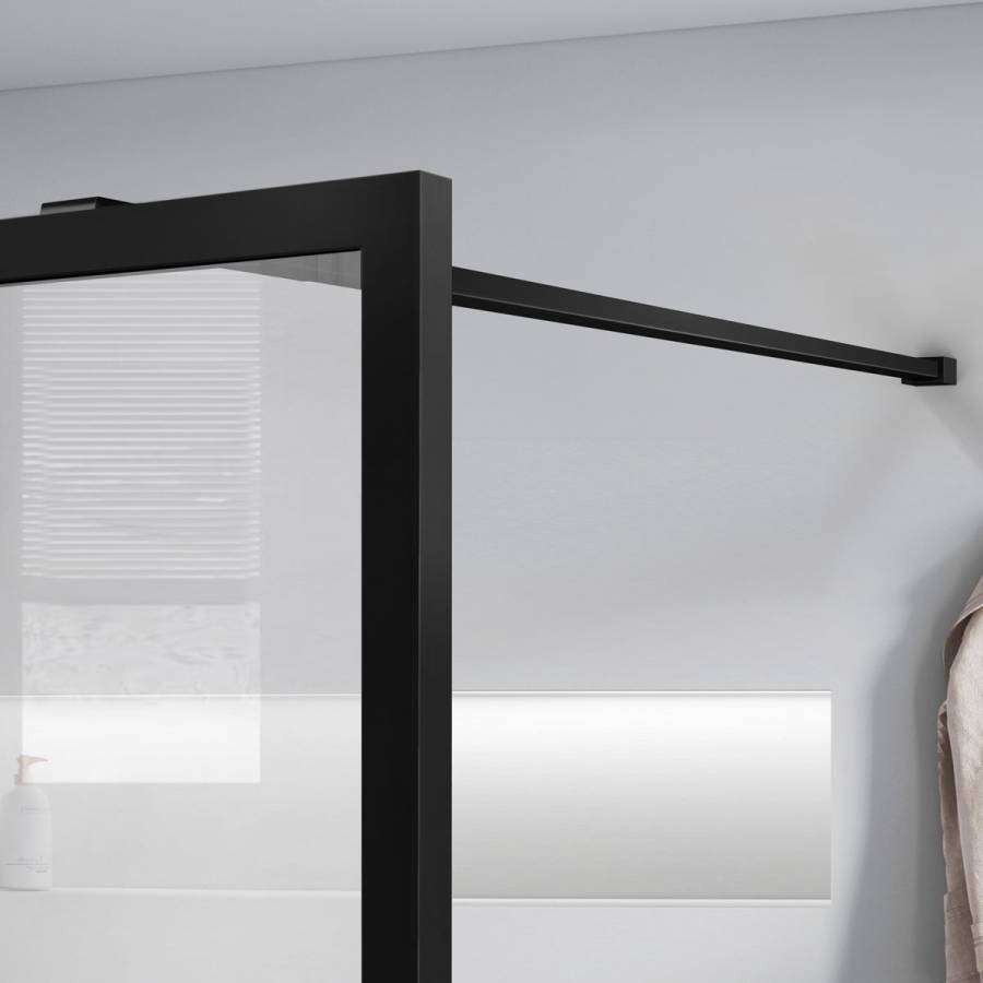 Душевая перегородка Walk-In VSW-1HC120CFB, 1200*2000, черный, стекло прозрачное/рифленое