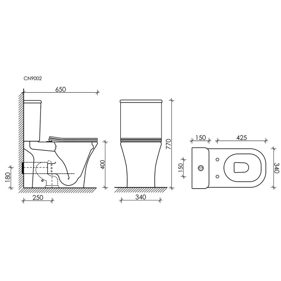 Бачок для унитаза ALFA Rimless, двойной смыв 3/6л