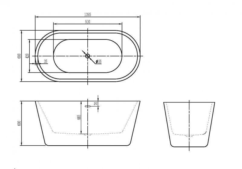 Акриловая ванна BELBAGNO BB306-1485