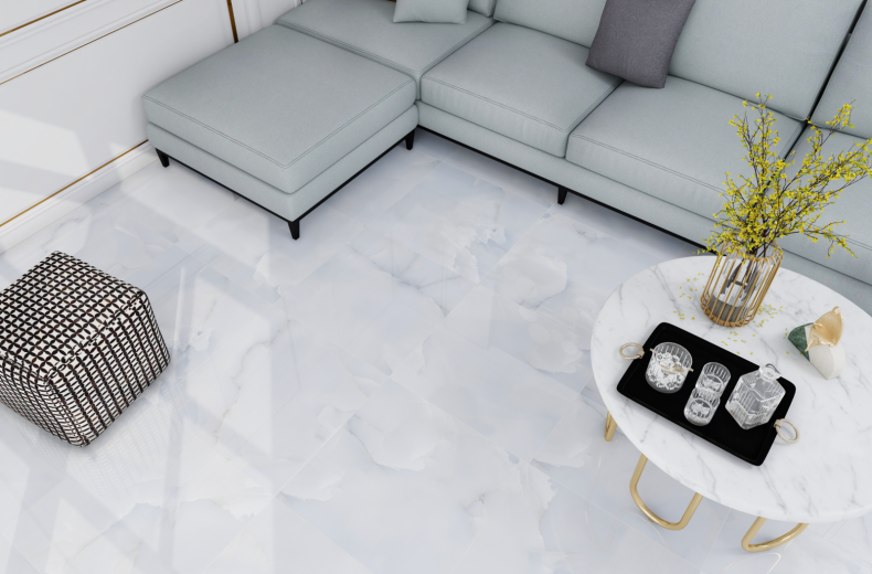 Duna/Velsaa - Керамогранит - Bruni Onix  - Blue Glossy (Серия LIGHT) - 60х60 см- Вывод