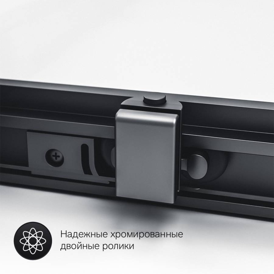 W93G-404-120290-BT Gem S Twin Slide 120x90. Душевое ограждение,120x90, профиль Черный мат., стекло п