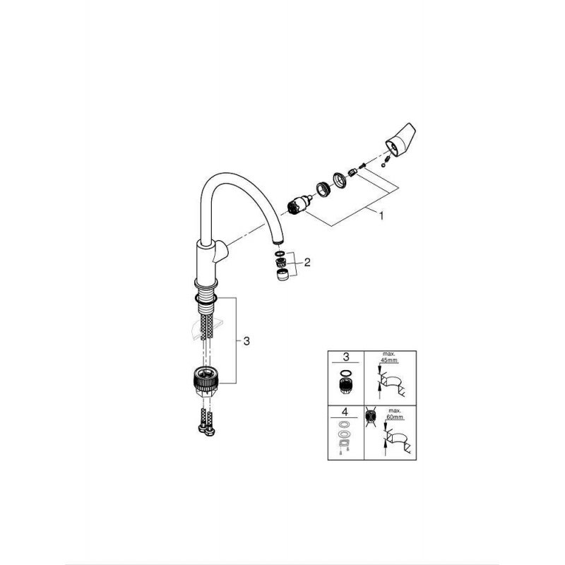 Смеситель Grohe BauEdge 31367001 для кухонной мойки, хром